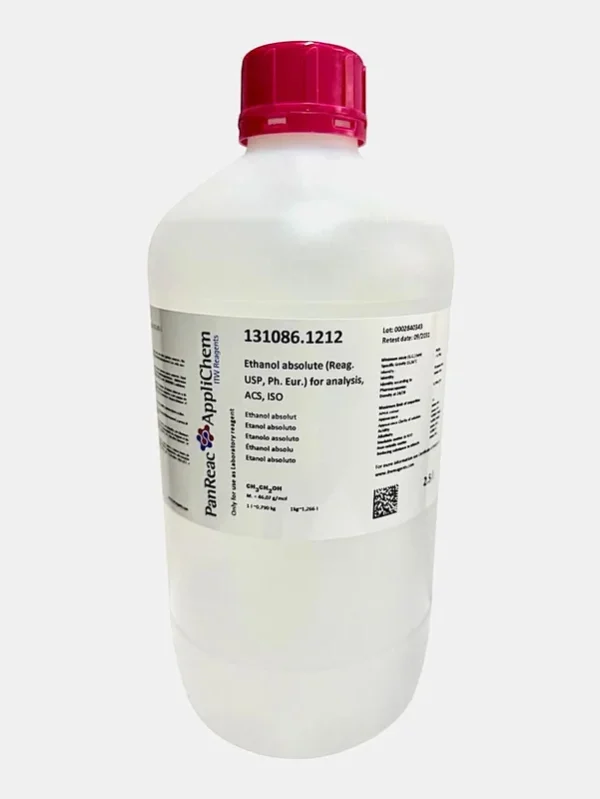 Etanol absoluto (Reag. USP, Ph. Eur.) para análisis, ACS, ISO. Envase plástico de 2,5 Litros. CAS 64-17-5. CODIGO DE COMPRA: PANR131086.1212