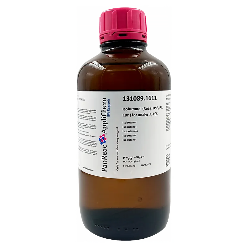 Isobutanol (Reag. USP, Ph. Eur.) para análisis, ACS. CAS 78-83-1 . Botella de vidrio ámbar de 1 Lt. CODIGO DE COMPRA: PANR131089.1611