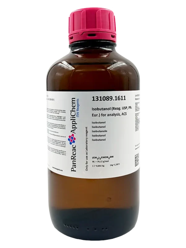 Isobutanol (Reag. USP, Ph. Eur.) para análisis, ACS. CAS 78-83-1 . Botella de vidrio ámbar de 1 Lt. CODIGO DE COMPRA: PANR131089.1611