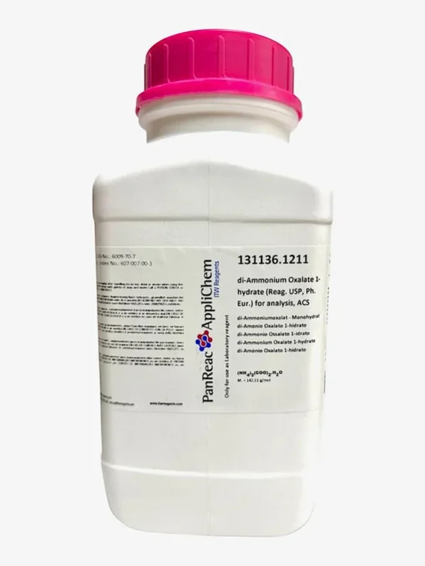 di-Amonio Oxalato 1-hidrato (Reag. USP, Ph. Eur.) para análisis, ACS 6009-70-7 . Envase plástico de 1 Kg. CODIGO DE COMPRA: PANR131136.1211