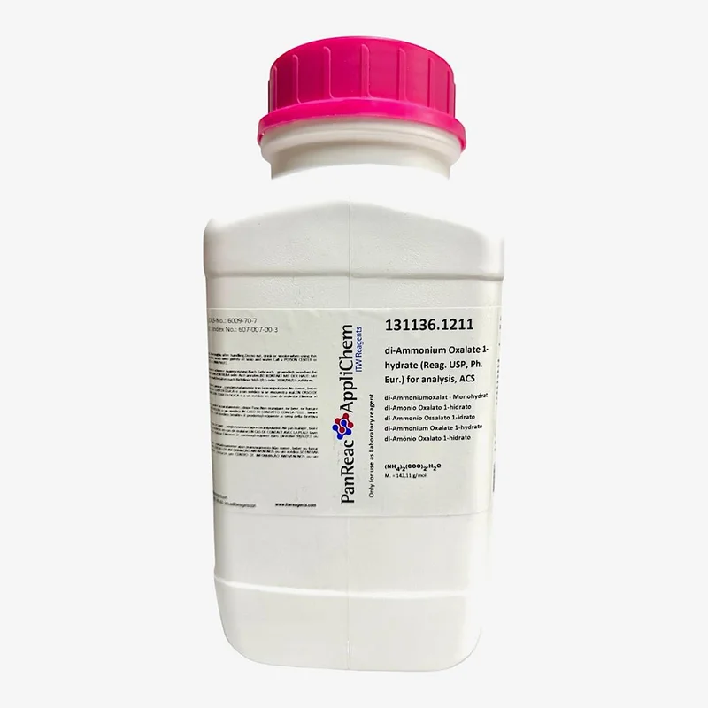 di-Amonio Oxalato 1-hidrato (Reag. USP, Ph. Eur.) para análisis, ACS 6009-70-7 . Envase plástico de 1 Kg. CODIGO DE COMPRA: PANR131136.1211