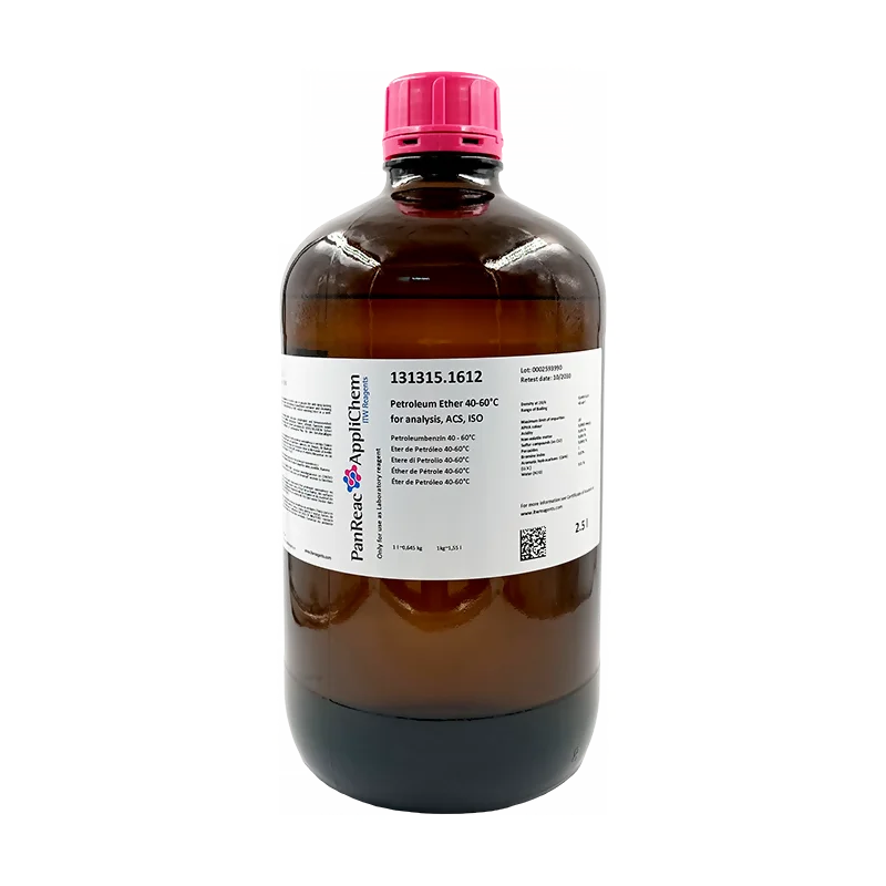 Eter de Petróleo 40-60°C para análisis, ACS, ISO. Envase de 2,5 Lt. CODIGO COMPRA PANR131315.1612