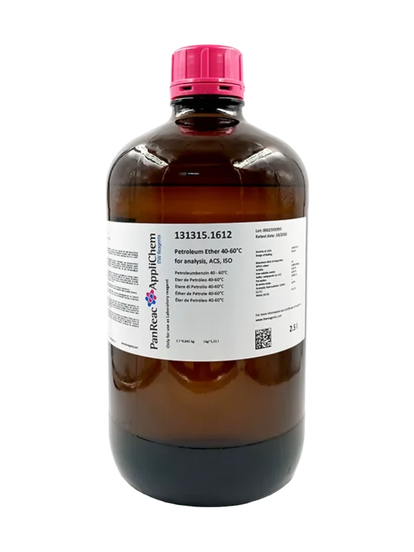 Eter de Petróleo 40-60°C para análisis, ACS, ISO. Envase de 2,5 Lt. CODIGO COMPRA PANR131315.1612