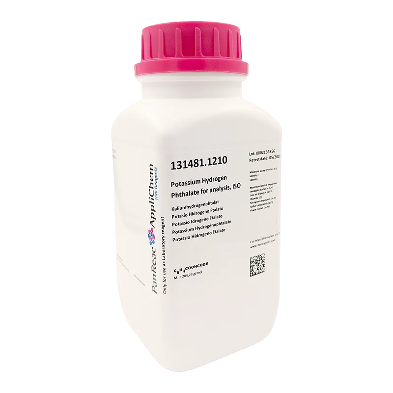 Potasio Hidrógeno Ftalato para análisis, ISO. CAS 877-24-7 . Envase de 500 gr. CODIGO DE COMPRA: PANR131481.1210