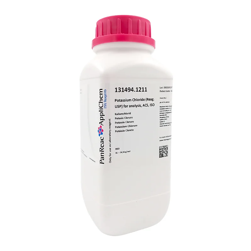 Potasio Cloruro (Reag. USP) para análisis, ACS, ISO. Envase de 1 Kg. CAS 7447-40-7. CODIGO DE COMPRA: PANR131494.1211