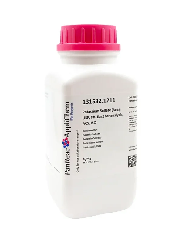 Potasio Sulfato (Reag. USP, Ph. Eur.) para análisis, ACS, ISO. CAS 7778-80-5. Envase de 1 Kg. CODIGO DE COMPRA: PANR131532.1211