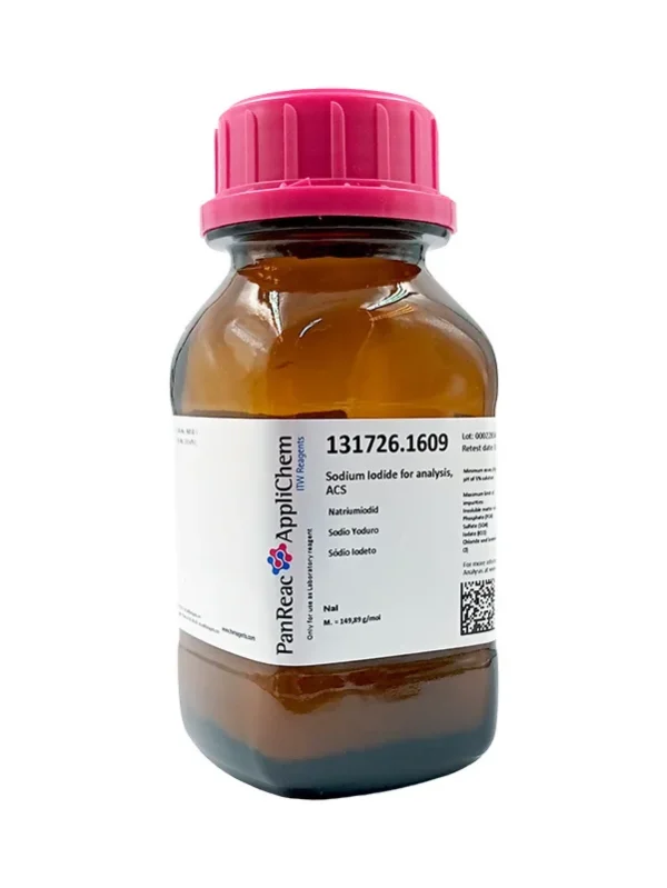 Sodio Yoduro para análisis, ACS. CAS  7681-82-5 . Frasco de vidrio ámbar de 250 gr. CODIGO DE COMPRA: PANR131726.1609