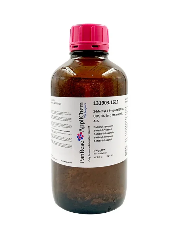 2-Metil-2-Propanol (Reag. USP, Ph. Eur.) para análisis, ACS. CAS 75-65-0. Botella vidrio ámbar de 1 Lt.  CODIGO DE COMPRA: PANR131903.1611