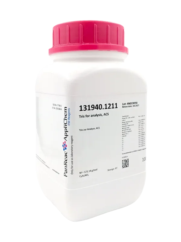 Tris para análisis, ACS. CAS 77-86-1. Envase plástico de 1 Kg.  CODIGO DE COMPRA: PANR131940.1211