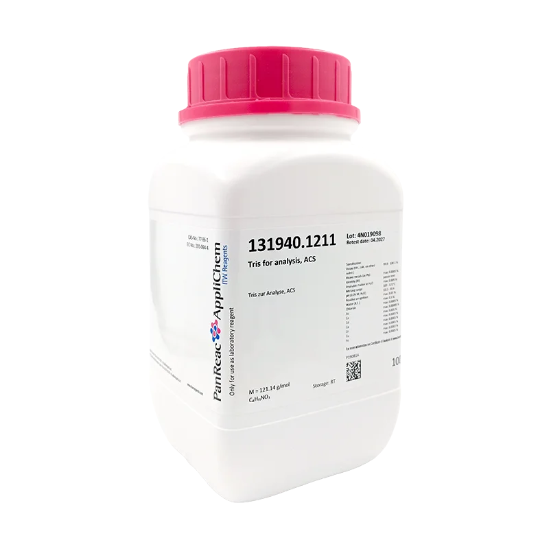 Tris para análisis, ACS. CAS 77-86-1. Envase plástico de 1 Kg. CODIGO DE COMPRA: PANR131940.1211