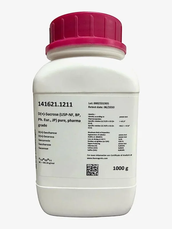 D(+)-Sacarosa (USP-NF, BP, Ph. Eur., JP) puro, grado farma. CAS 57-50-1 . Envase de 1 Kg. CODIGO DE COMPRA : PANR141621.1211