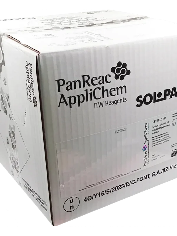 Sodio Hidróxido 0,1 mol/l (0,1N) (Reag. USP, Ph. Eur.). Trazable a NIST. Solución lista para usar. Envase SOLPACK de 10 Lt. CAS 1310-73-2 . CODIGO DE COMPRA: PANR181693.1315
