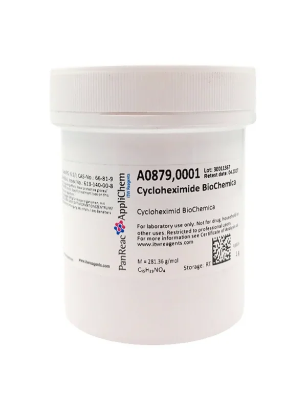 Cicloheximida BioChemica. Envase plástico de 1 gr. CAS 66-81-9 . CODIGO DE COMPRA: APPLA0879.0001