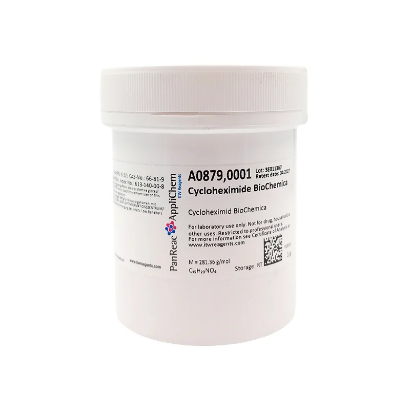 Cicloheximida BioChemica. Envase plástico de 1 gr. CAS 66-81-9 . CODIGO DE COMPRA: APPLA0879.0001