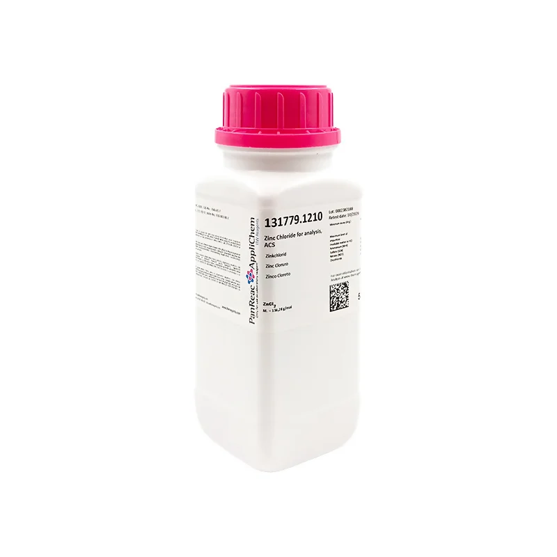 Zinc Cloruro (Reag. Ph. Eur) para análisis, ACS. CAS 7646-85-7. Envase de 500 gr. CODIGO DE COMPRA: PANR131377.1210