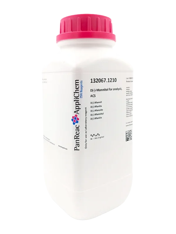 D(-) Manitol para análisis, ACS. CAS 69-65-8. Envase de 500 gr. CODIGO DE COMPRA: PANR132067.1210